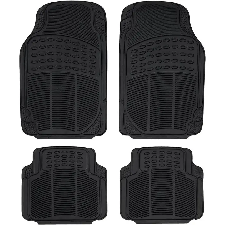 GREATOOL Set de 4 Alfombrillas de Coche, Universales para Coche, Alfombras Delanteras y Traseras con Goma Flexible para vehículos - 1