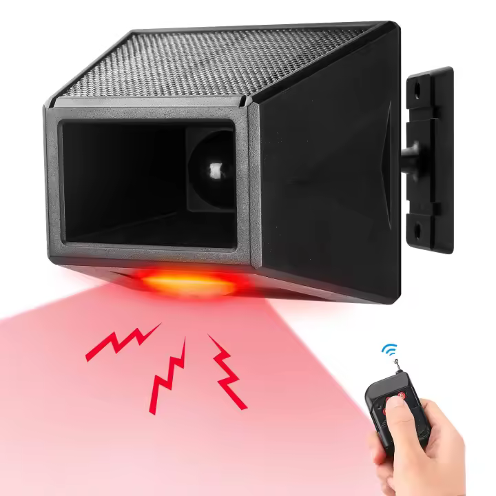 Sensor de movimiento solar Luz estroboscópica IP65 Detector de Alarma solar a prueba de Agua con control remoto - 1