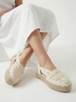 Calzados soraia, Alpargatas de plataforma para mujer con diseño de cintas cruzadas, sandalias de esparto con suela de yute trenzado, calzado casual de lino transpirable, sandalias planas con tira trasera elástica estilo boho. - details 6