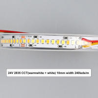 Tira De Luz LED Dual Blanca Ajustable 24V 2835 CCT 5m 10m 20m 240leds/m Flexible Para Decoración De Habitaciones Y DIY - details 0