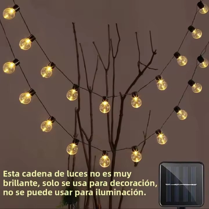 Lámparas De Cadena Solar Para Jardín Terraza Fiesta Camping Navidad Decoración De Calle Globos De Luces Exteriores LED - 1