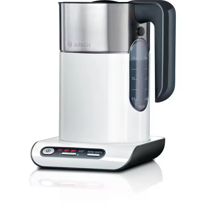 Bosch - Hervidor eléctrico TWK8611P Styline 1,5 L con potencia de 2400 W, control de temperatura en 4 niveles y función KeepWarm hasta 30 minutos, doble pared para mayor eficiencia energética y seguridad - 1
