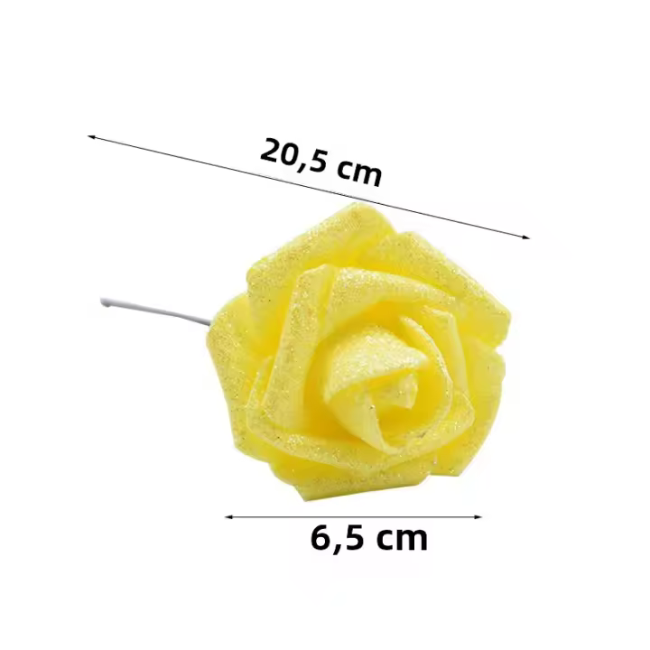 10/20Pcs Flores De Rosa Artificiales Plateadas Y Doradas Con Brillo Rosa Roja Y Rosa Para DIY Scrapbooking Decoración De Caja De Regalo - 1