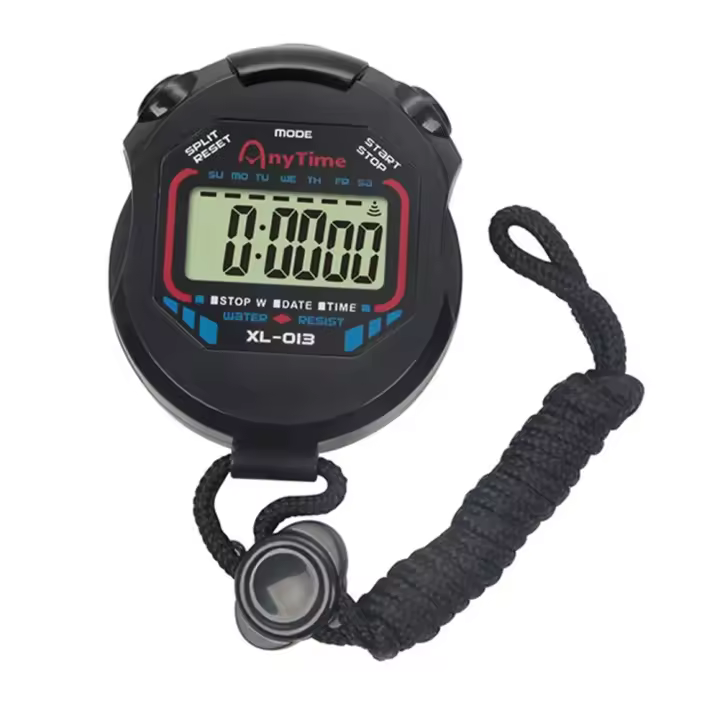 Reloj De Cronómetro Digital Portátil Impermeable Para Deportes Con Timer De Cuerda Reloj De Tiempo Profesional LCD - 1