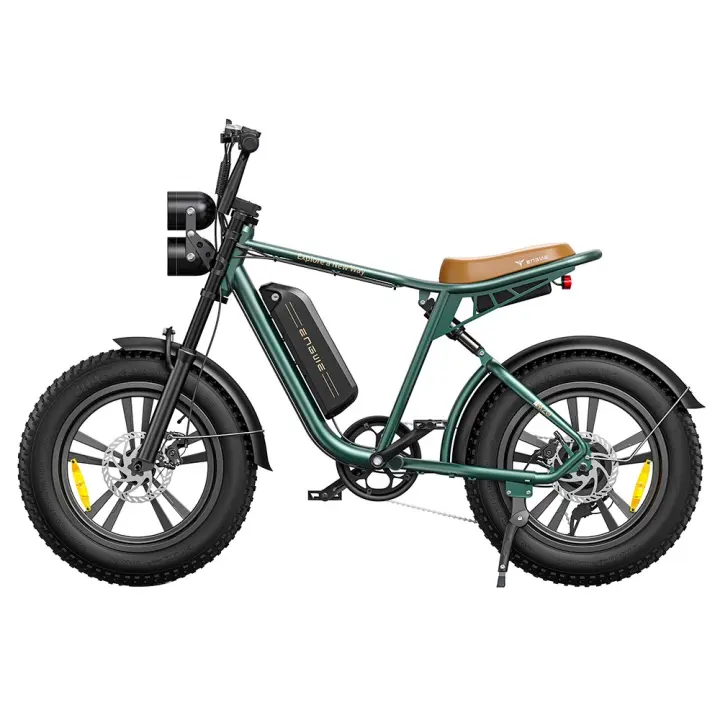 Bicicleta eléctrica ENGWE M20 con neumáticos gordos 20*4.0'', motor sin escobillas 750W, velocidad máxima 45 km/h, batería 48V 13Ah, alcance 75 km, freno disco doble, cambios 7 velocidades Shimano, sistemas de doble amortiguación - Verde - 1