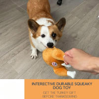 Nueva Juguete De Perro Interactivo En Forma De Pavo Felpa Suave Y Duradera Juguetes De Halloween Para Mascotas Seguros Para Morder Y Masticar - details 3