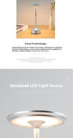 Lámpara De Escritorio LED Recargable Sin Cable Con Sensor De Toque Clásica Luz Nocturna Moderna Ajustable 2400mah - details 5