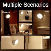 Lámpara De Pared LED Con Sensor De Movimiento Y Recarga 360° Rotación Para Armario Iluminación De Cama Protección Ocular Luz Nocturna Redonda - details 9