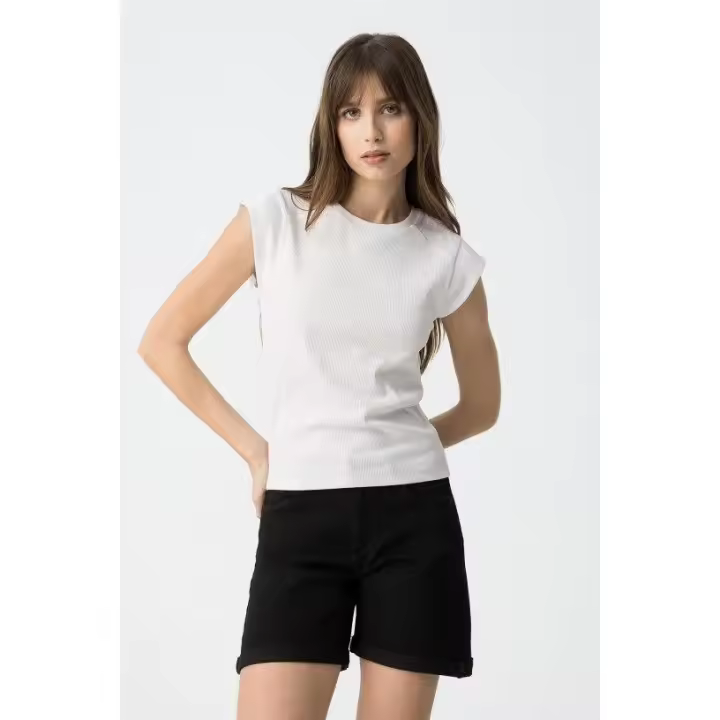Marcas Mujer Ropa Tiffosi Tiffosi mujer Camisetas y tops  Camiseta lisa ajustada -Tiffosi- Maresia_2 blanca - 1