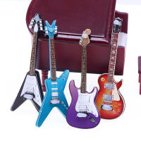 Guitarra Miniatura Electrónica Para Casa De Muñecas Accesorio De Escena Popular Modelo De Simulación En Madera - details 0