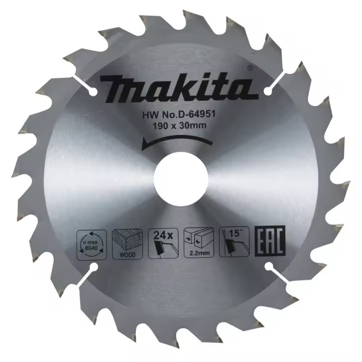 MAKITA - D-64951 Disco sierra circular , Standard TCT 190 x 30 mm, 24 D MAKITA - 1