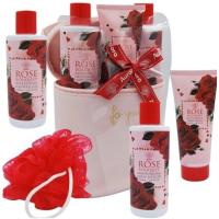 GIFT SET NECESER ROSAS 5 PZAS----CONTINE BODY LOTION 200ML, SHOWER GEL 200ML, CREMA DE MANOS 100ML, ESPONJA Y LA CESTA----PERFECTO PARA REGALOS----MARCA AURORA - details 1