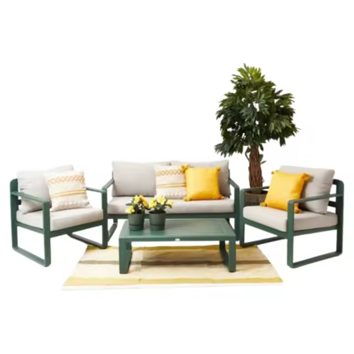Verdecora Conjunto Elena 4 Piezas para Terraza y Jardín con Cojines Desenfundables - 1