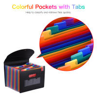 Organizador De Archivos A4 Con 24 Compartimentos De Tamaño Expansible Y Cubierta En Colores Arcoíris Para Escuela - details 1