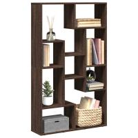 vidaXL Estantería de madera de ingeniería negra 72x20x120 cm en color Negro/Roble ahumado/Marrón roble y más | almacenamiento funcional diseño moderno para baño dormitorio sala - details 2