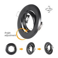 Soporte De Spot LED Ajustable Para Lámpara De Techo 65mm Fijación GU10 MR16 Bombilla Cambiable Metal Negro Satinado - details 1