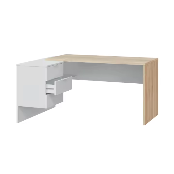 MESA ESCRITORIO REVERSIBLE 73X145X102 CM BLANCO ARTIK Y ROBLE - 1