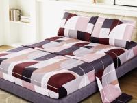 Juego de Sábanas Artístico - Combinación Geométrica de Cuadrados y Medialunas | Incluye Funda Nórdica + Sábana Ajustable Elástica + 1-2 Fundas de Almohada | Tallas 90, 135 cm (3 Piezas) y 150 cm (4 Piezas) | Poliéster Premium Antiarrugas - details 0