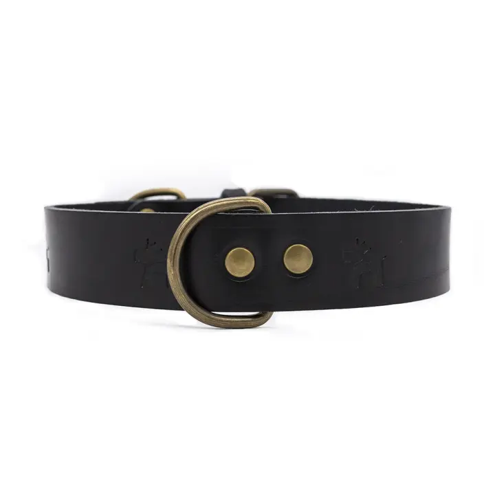 LADRAN GAUCHO - Collar para Perros de Cuero PREMIUM NEGRO Hecho a Mano - Resistente, Ajustable y Artesanal - 1