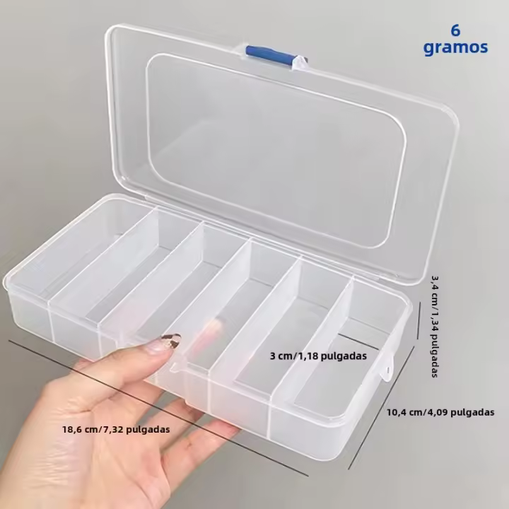 Caja Organizadora De Maquillaje Transparente Con Cubierta Para Extensión De Pestañas Rectangular Vertical 5/6 Cuadrícula Herramienta De Almacenamiento Con Portador De Pegamento Y Aretes - 1