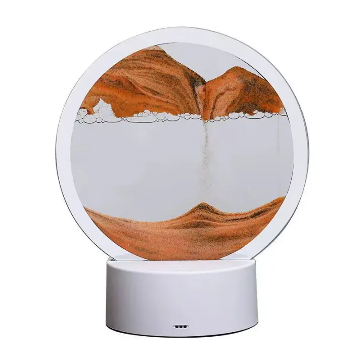 LED RGB Pintura arena lámpara de Mesa que fluye Reloj de Arena escritorio ornamento 3D sandscape lámpara ajustado Para escritorio dormitorio - 1