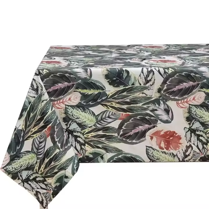 manteles mesa, mantel, Textil de cocina y mesa, mesa comedor, mantel mesa rectangular, Fácil de limpiar, Lavable, Impermeable, Ideal para interior y exterior,Modernos, striped plaid,multi-colored,hoja,planta,Rania,Rania mustard . - 1
