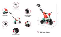 INJUSA - Triciclo Infantil Evolutivo Fisher-Price | Triciclos a Pedales para Niños de 24 a 48 Meses | Mango de Dirección Parental Regulable en Altura | Ruedas con Cubierta de Goma EVA | Cesta Delantera y Trasera | Multicolor | Licencia Fisher-Price - details 0