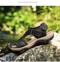 Sandalias De Verano Para Hombre Talla Grande 2023 Cuero Genuino Moda Sandalias Transpirables Con Cierre De Correa Antideslizantes Talla 38-47 - details 5