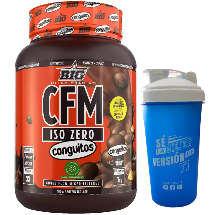 CFM ISO ZERO (1KG) Conguitos Original - Big + mezclador ALEATORIO  Baja en lactosa  Baja en azúcares  Calidad garantizada  Deliciosa  Nutritiva - 1