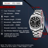 Reloj Mecánico Para Hombre PAGANI DESIGN 2024 NH35 Automático Acero Inoxidable Cristal De Esmeril 20Bar Impermeable 39mm - details 8