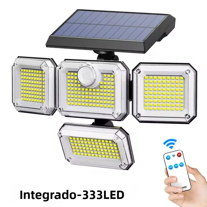 Lámpara Solar LED 333 Exteriores Con Sensor De Movimiento Y Inducción Humana 3 Modos IP65 Impermeable Para Garage Jardín Pasillo Y Pared - 1
