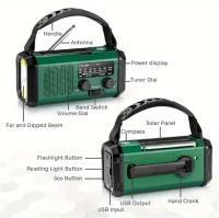 10000mAh emergency radio, solar powered radio, hand crank radio, NOAA AM/FM weather radio, 3 charging methods, polymer battery, flashlight and reading light, SOS siren, cell phone charger in emergency - details 6