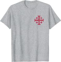 Camiseta De Algodón 100% Para Hombre Con Cruz De Jerusalén Y Escudo Del Templo Knights 2024 Camiseta Casual Sin Capucha Para Todo El Año - details 9