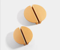 Manija De Puerta De Armario Semicircular En Aleación De Aluminio Dorada Externa Para Muebles Modernos Tamaño 64mm - details 6