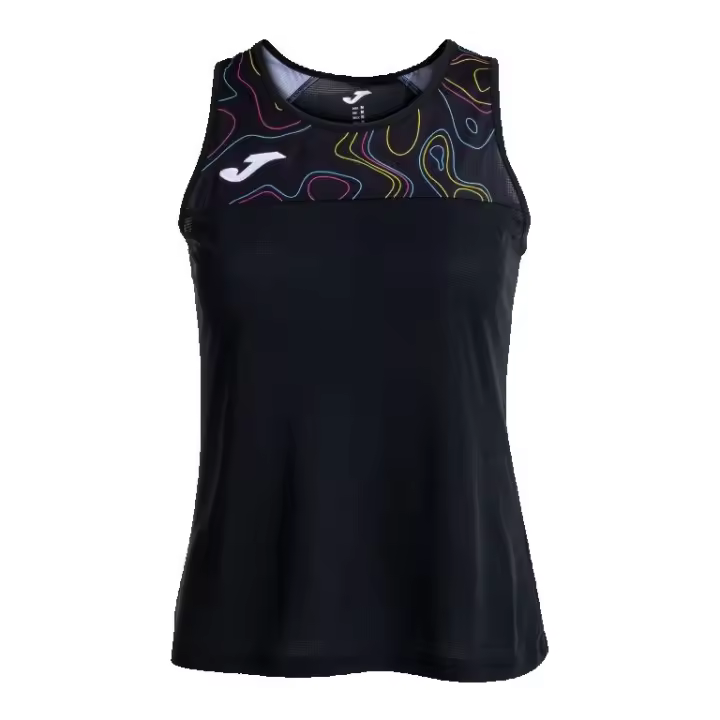 Camiseta Joma Torneo Capsule negro para mujer. Ideal para pádel y otros deportes - 1