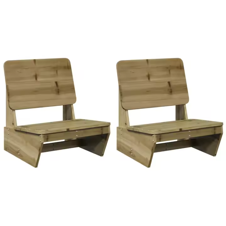 Sillas de Jardín 2 UDS 60x64x70,5 cm Madera de Pino impregnada - 1