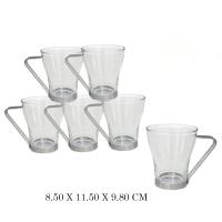 Gissed Set de 6 Tazas de Café de Cristal de 230ml con Asa Metálica - NO Aptas para Lavavajillas - details 1
