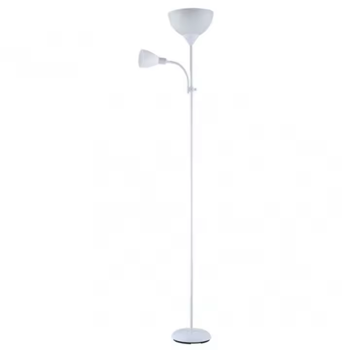 Lámpara de Pie FABRILAMP Rigel 1xe27+1xe14 Blanco 180x34x25,5 Cm - 1