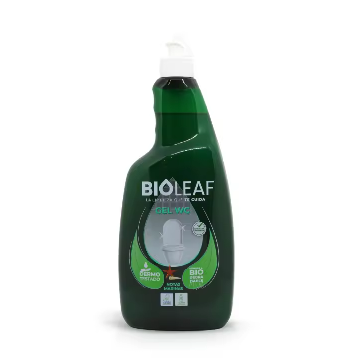 BIOLEAF | Gel WC Ecológico | Limpieza Profunda contra Cal y Suciedad | Dermatológicamente Testado | Aroma Marino | Seguro y Potente para Hogares | 750ml - 1