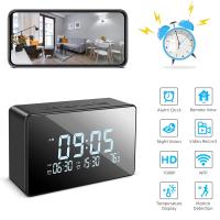 Dual Alarm Clock Wifi Camera With Temperature Monitoring HD 1080P Motion Detection Baby Nanny Camera Home Video Surveillance - details 0