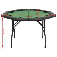 vidaXL Tablero de póker plegable en 2 octogonal verde 8 jugadores - details 5
