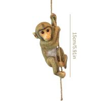 Estatua De Resina De Mono Colgante Para Jardín Y Decoración De Hogar Estilo Retro Y Nostálgico Adorno De Árbol Para Plantas Verdes - details 4