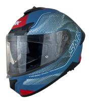 SMK HELMETS Casco Integral Modelo Typhoon Mystic Decorado Mate Azul y Gris Totalmente Homologado - details 0