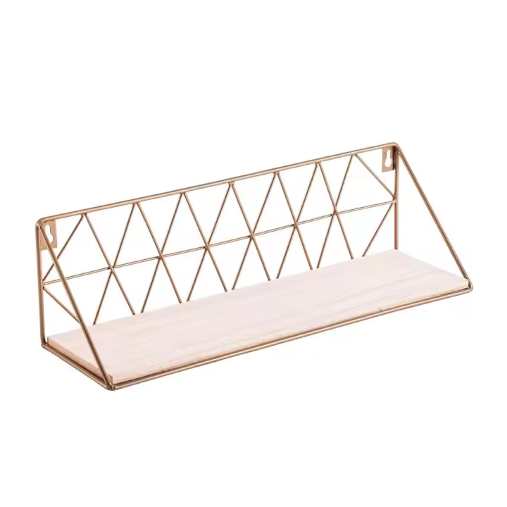 Estante de pared MOA natural/dorado 12x40x12 cm - 1