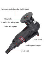 Mini Máquina Pneumática De Chamfering Portátil Para Trimmig De Metal Herramienta De Corte De Ángulo De 45 Grados Con Hojas De Desburde Y Rodamientos - details 6