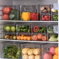 Organizador De Cajones Transparente Almacenamiento Para Frutas Alimentos Cosméticos Joyas Jars Piled up En El Frigorífico - details 7