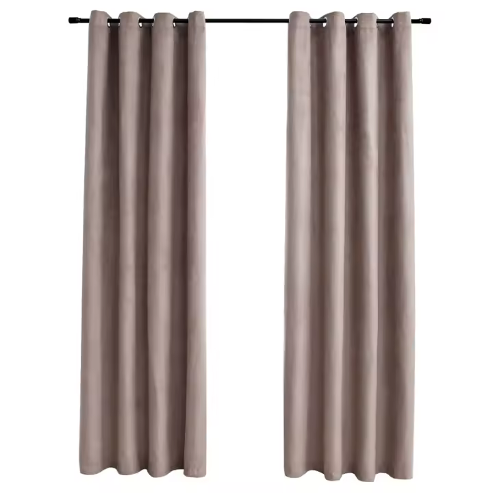 vidaXL 2x Cortinas Opacas con Anillas Metal Óxido 140x175cm Decoración Color Óxido,  Blanco crudo,  Gris y mas - 1