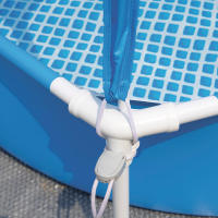 INTEX - Piscina desmontable hexagonal, Metal Frame, Ø183x38 cm, 700 l, 10 min montaje, incluye toldo desmontable UPF 50+ con spray de agua, depuradora, cobertor, tapiz, escalera, a partir de 3 años - details 4