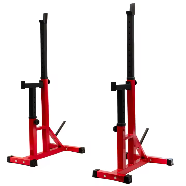 ALLINLIFE Estante Para Sentadillas con Soporte Para Pesas, Squat rack, Aparato Para Entrenamiento de Fuerza, Equipo Para Fitness, Negro,Rojo - 1