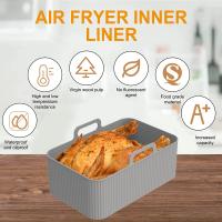 2Pcs Aluminio Silicona Para Air Fryer Ninja Accesorios Doble Parche De Horno Reutilizable Bandeja De Hornear Para Cocina - details 4